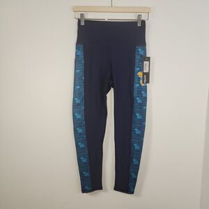 Kansas University Jayhawks NCAA Women's MEDIUM Blue Leggings Pockets Made in USA